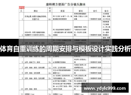 体育自重训练的周期安排与模板设计实践分析